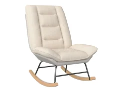 Cadeira de balanço acolchoada com encosto ajustável - Para sala de estar, quarto ou varanda - Dimensões: 90 x 77 x 98 cm^ Poltrona
