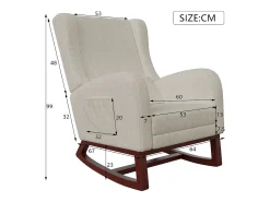 Poltrona* Cadeira de balanço, Cadeira de balanço - Cadeira com pernas retráteis - Bege