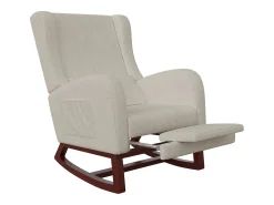 Poltrona* Cadeira de balanço, Cadeira de balanço - Cadeira com pernas retráteis - Bege