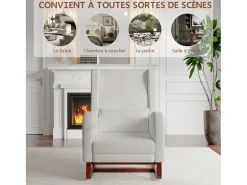 Poltrona* Cadeira de balanço, Cadeira de balanço - Cadeira com pernas retráteis - Cinza Cinzento