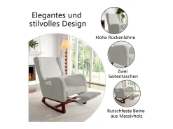 Poltrona* Cadeira de balanço, Cadeira de balanço - Cadeira com pernas retráteis - Cinza Cinzento