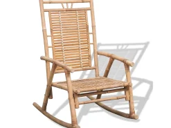 Poltrona*vidaxl Cadeira de balanço de bambu Natural claro