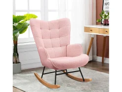 Cadeira de balanço ergonômica para adultos - Cadeira de balanço para áreas externas e internas - Para sala de estar, jardim e quarto - Rosa
