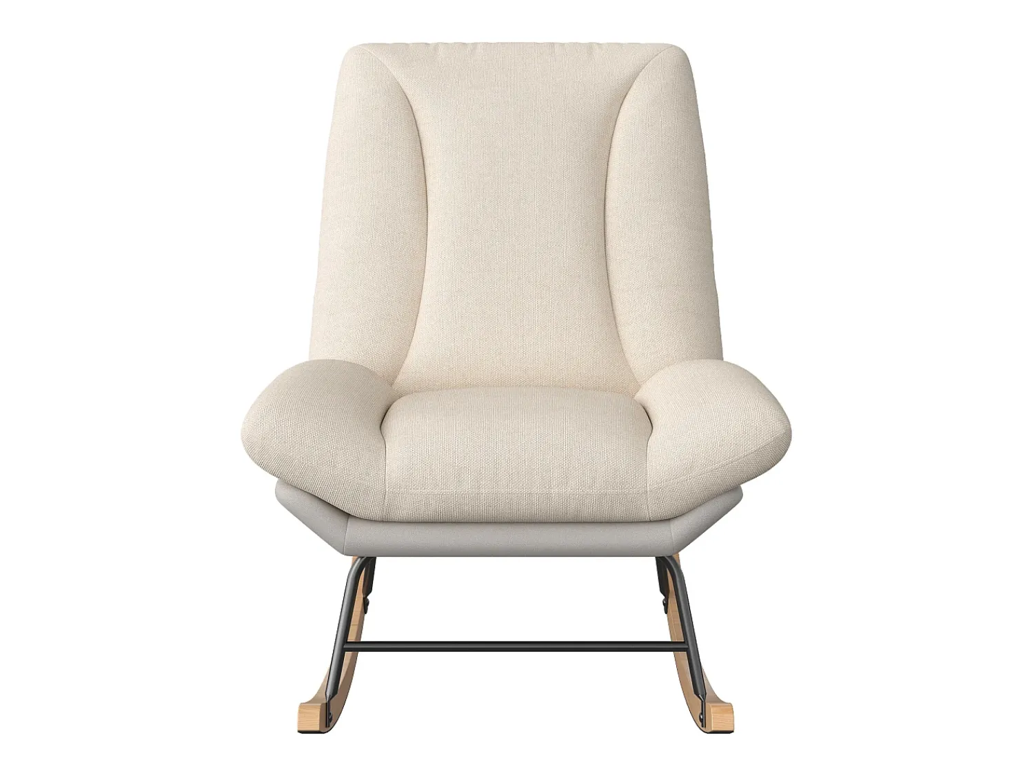 Sale Cadeira de balanço estofada - com encosto ajustável, para sala de estar - quarto Branco