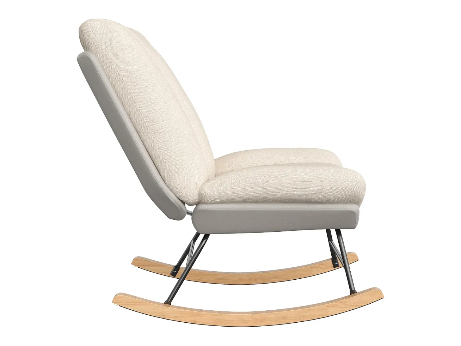 Sale Cadeira de balanço estofada - com encosto ajustável, para sala de estar - quarto Branco