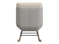 Sale Cadeira de balanço estofada - com encosto ajustável, para sala de estar - quarto Branco