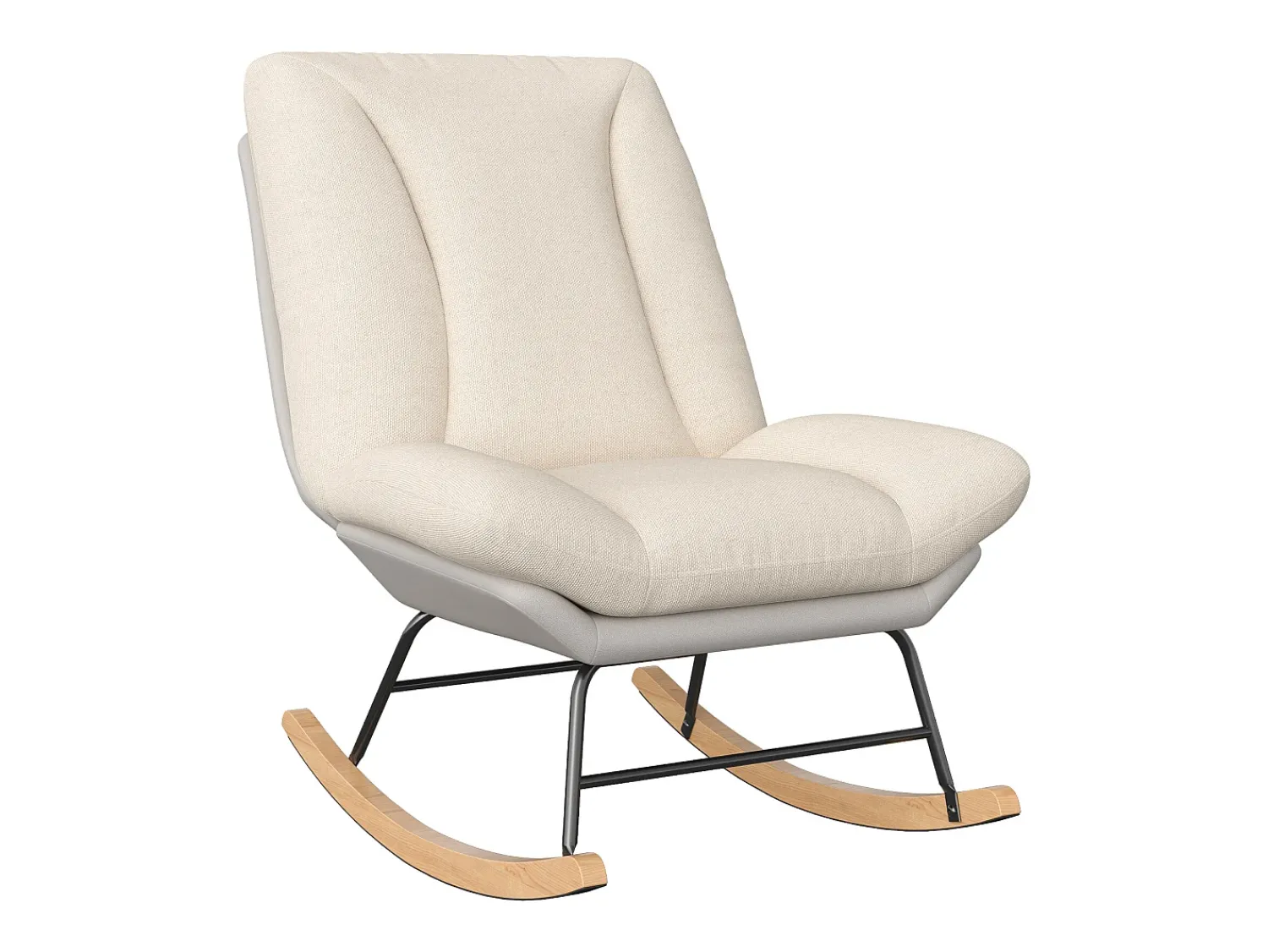 Sale Cadeira de balanço estofada - com encosto ajustável, para sala de estar - quarto Branco