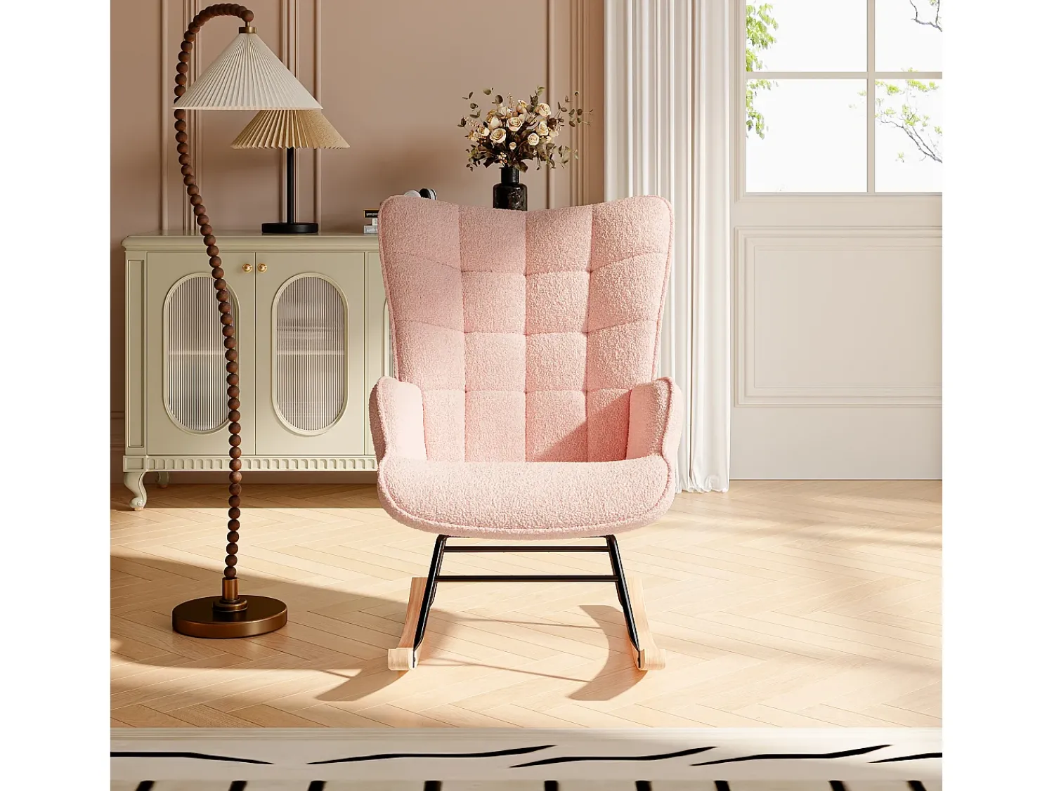 Sale Cadeira de balanço para adultos - Cadeira de balanço ergonômica para áreas externas - para sala de estar - Rosa