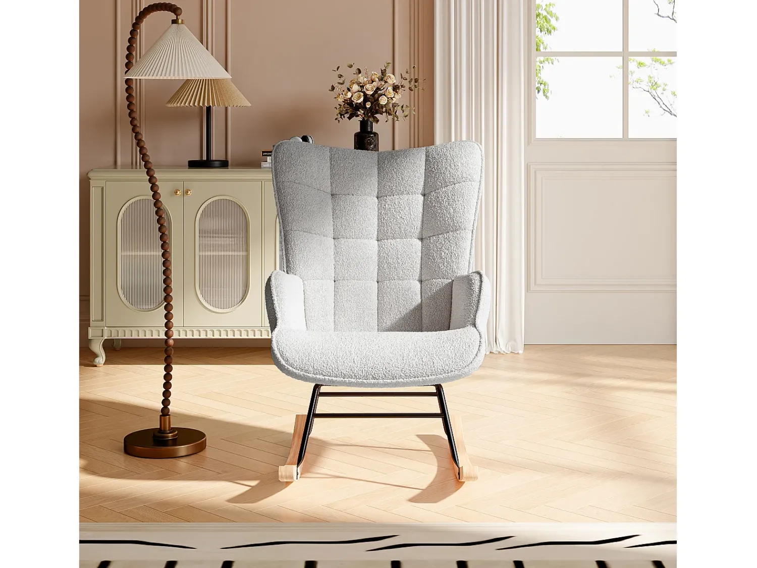 Poltrona* Cadeira de balanço para adultos - Cadeira de balanço ergonômica para áreas externas - para sala de estar - Cinza Cinzento