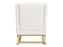 Poltrona| Cadeira de balanço, poltrona de balanço relaxante em tecido com encosto alto, sherpa, branca. Branco
