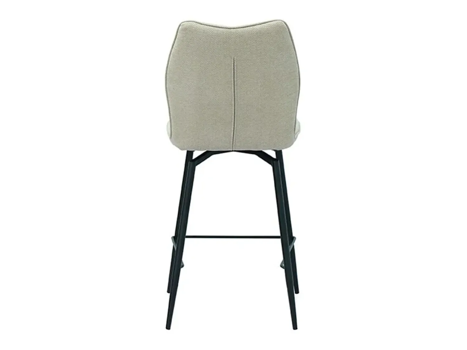 Meublorama Cadeira de balcão giratória CROFT – Tecido cru – Pés de metal preto – Altura 103 cm – Estilo design/industrial^ Banco