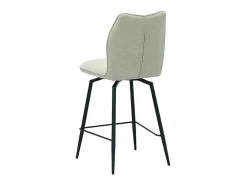 Meublorama Cadeira de balcão giratória CROFT – Tecido cru – Pés de metal preto – Altura 103 cm – Estilo design/industrial^ Banco