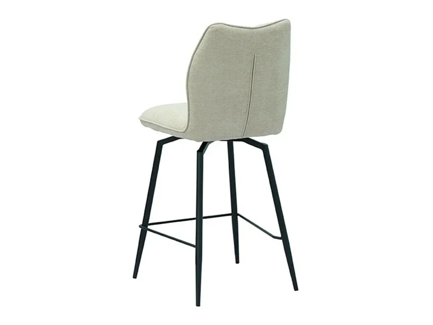 Meublorama Cadeira de balcão giratória CROFT – Tecido cru – Pés de metal preto – Altura 103 cm – Estilo design/industrial^ Banco