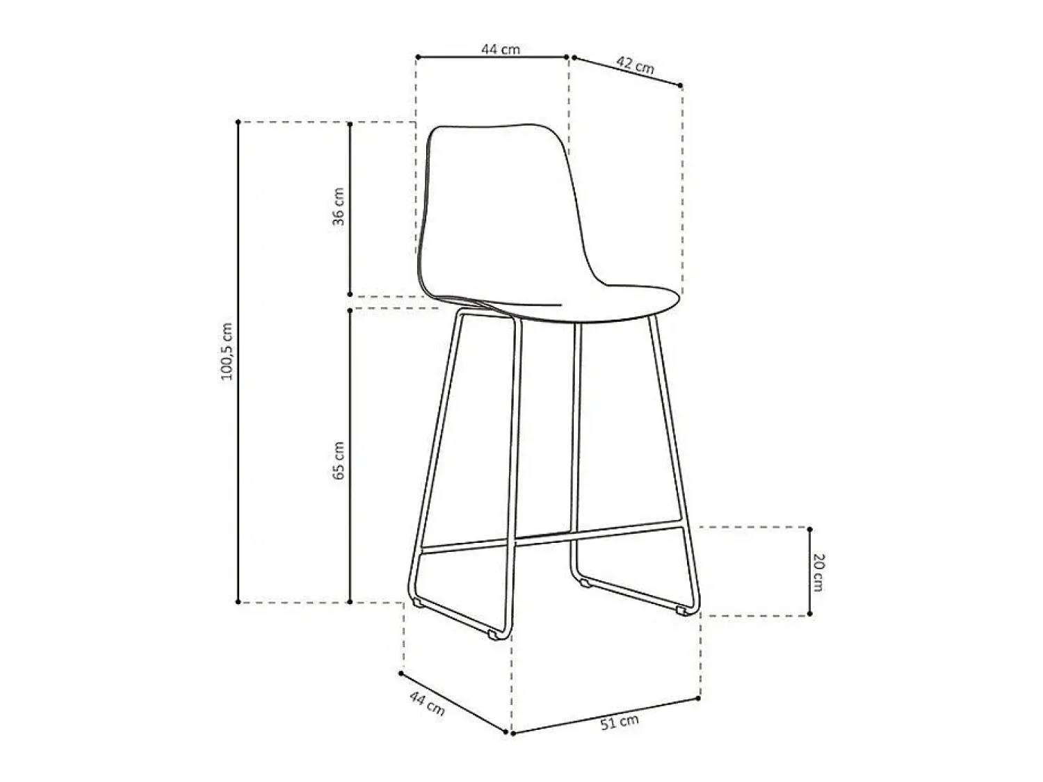 Best Meublorama Cadeira de balcão 'Mario' PP Branca, dimensões: A100,5 x L51 x P44cm Branco
