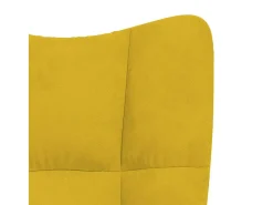 Sale vidaxl Cadeira de baloiçar com banco veludo mostarda Amarelo