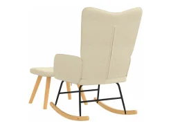 Poltrona* Cadeira de baloiço com banco tecido cor PT658542 Creme