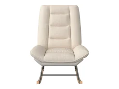 Hot Cadeira de baloiço estofada com encosto ajustável para sala de estar - quarto, varanda - 90 x 77 x 98 cm Bege