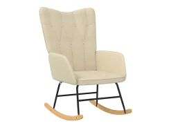 Poltrona*vidaxl Cadeira de baloiço tecido cor Creme