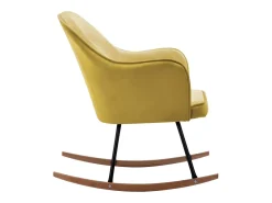 Poltrona|vidaxl Cadeira de baloiço veludo mostarda Amarelo