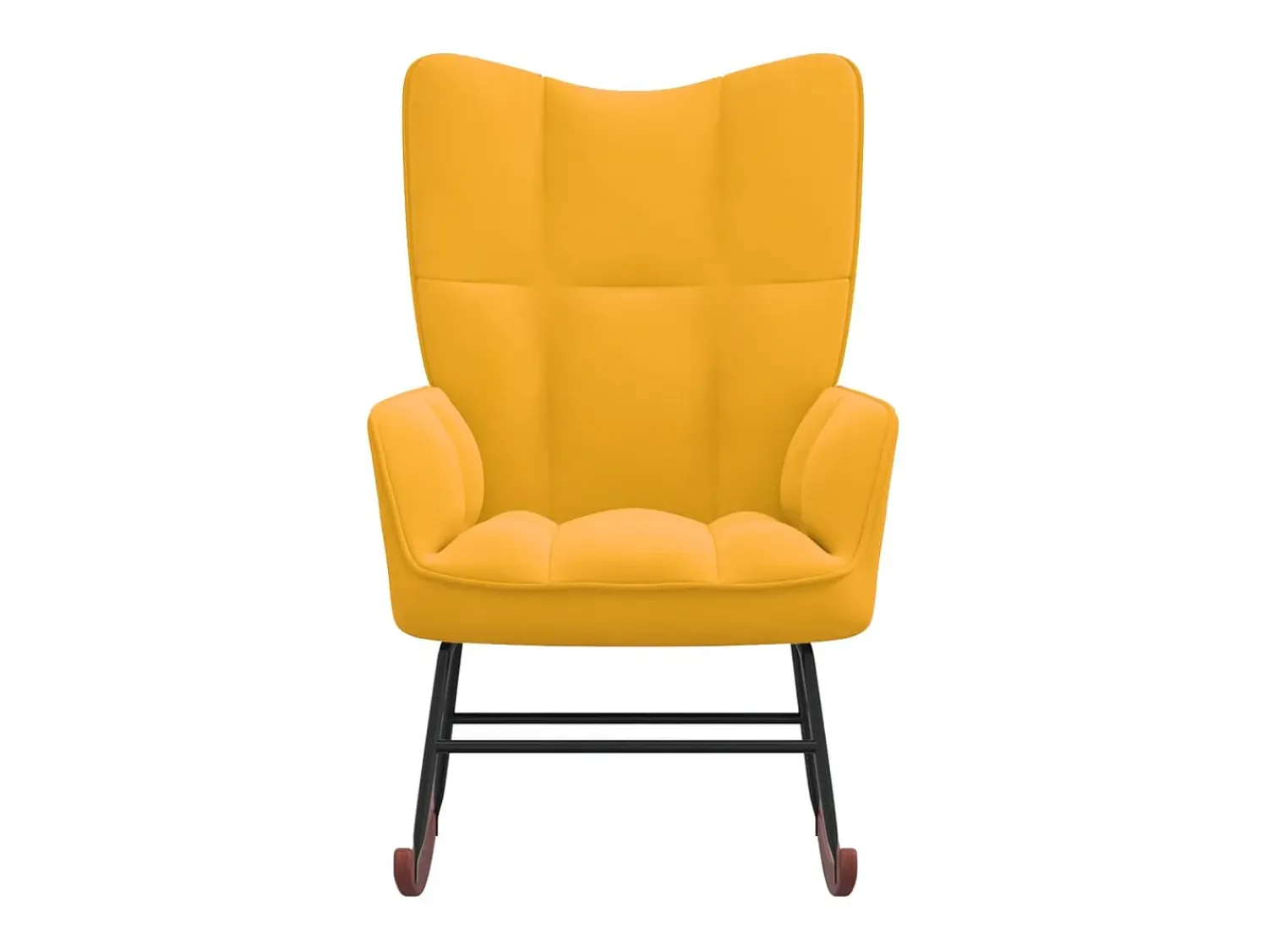 Cadeira de baloiço veludo mostarda PT963995 Amarelo