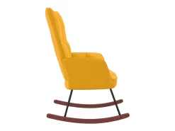 Cadeira de baloiço veludo mostarda PT963995 Amarelo