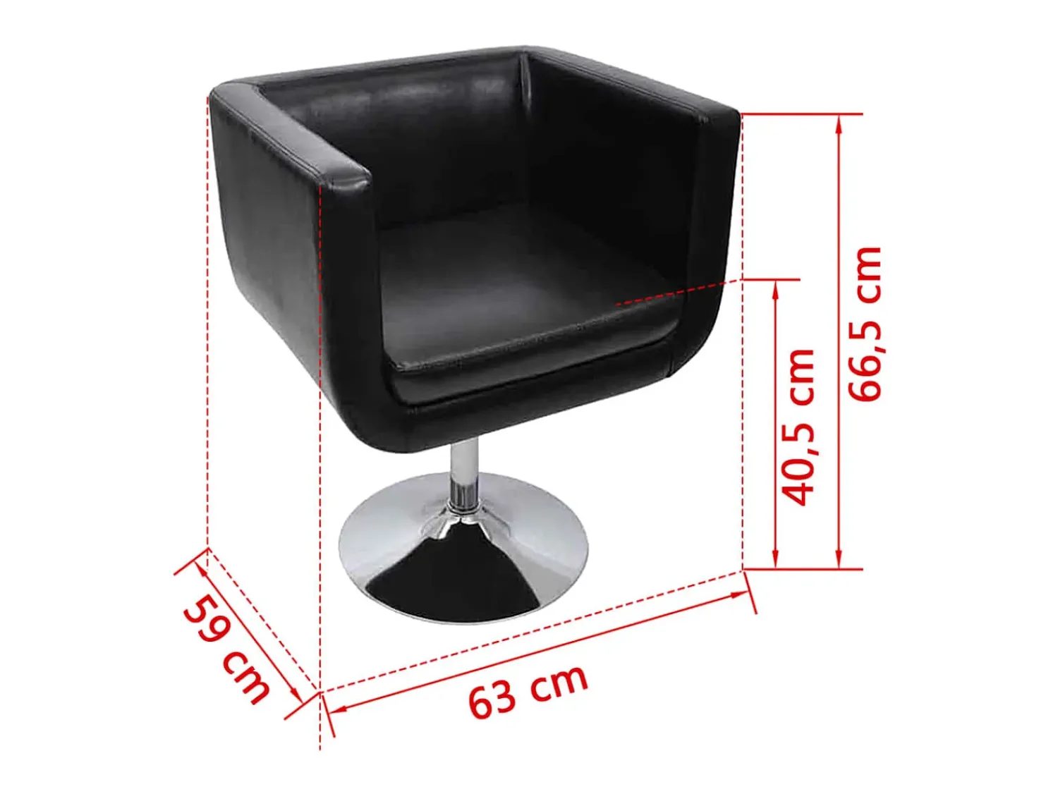 Outlet Cadeira de bar em couro artificial PT660844 Preto