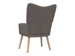 Poltrona*vidaxl Cadeira de descanso com banco tecido cinzento-acastanhado Taupe