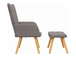 Poltrona*vidaxl Cadeira de descanso com banco tecido cinzento-acastanhado Taupe