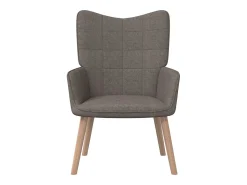 Hot Cadeira de descanso com banco tecido cinzento-acastanhado PT853696 Taupe