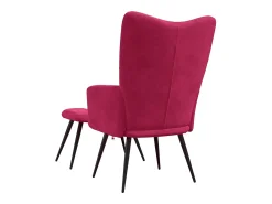 Poltrona*vidaxl Cadeira de descanso com banco veludo tinto Vermelho