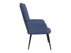 Poltrona| Cadeira de descanso com banco tecido PT217678 Azul