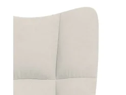 Poltrona|vidaxl Cadeira de descanso com banco veludo branco nata Creme