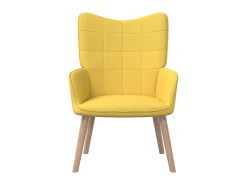 Poltrona* Cadeira de descanso com banco tecido mostarda PT327400 Amarelo