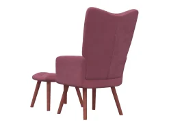 Cadeira de descanso com banco veludo PT589161 Rosa
