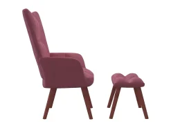 Cadeira de descanso com banco veludo PT589161 Rosa