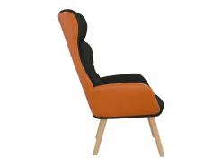 Poltrona*vidaxl Cadeira de descanso PVC e tecido Preto