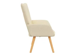 Poltrona|vidaxl Cadeira de descanso tecido cor Creme