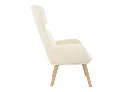 Outlet vidaxl Cadeira de descanso veludo branco nata Creme