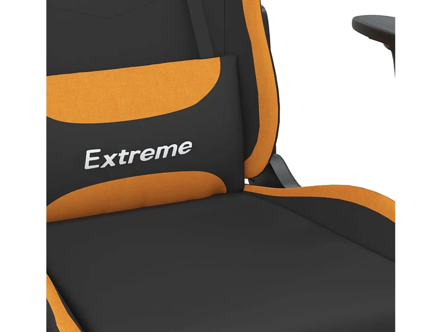 Poltrona|vidaxl Cadeira de gaming com apoio de pés tecido preto e laranja Cor de laranja