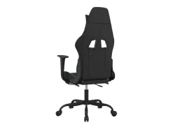 Best vidaxl Cadeira de gaming com apoio de pés tecido preto e Branco