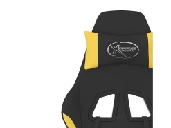 vidaxl Cadeira de gaming com apoio de pés tecido preto e^ Poltrona