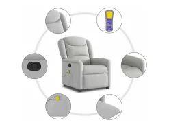 Poltrona| Cadeira de massagem reclinável tecido SHL291713 Cinzento