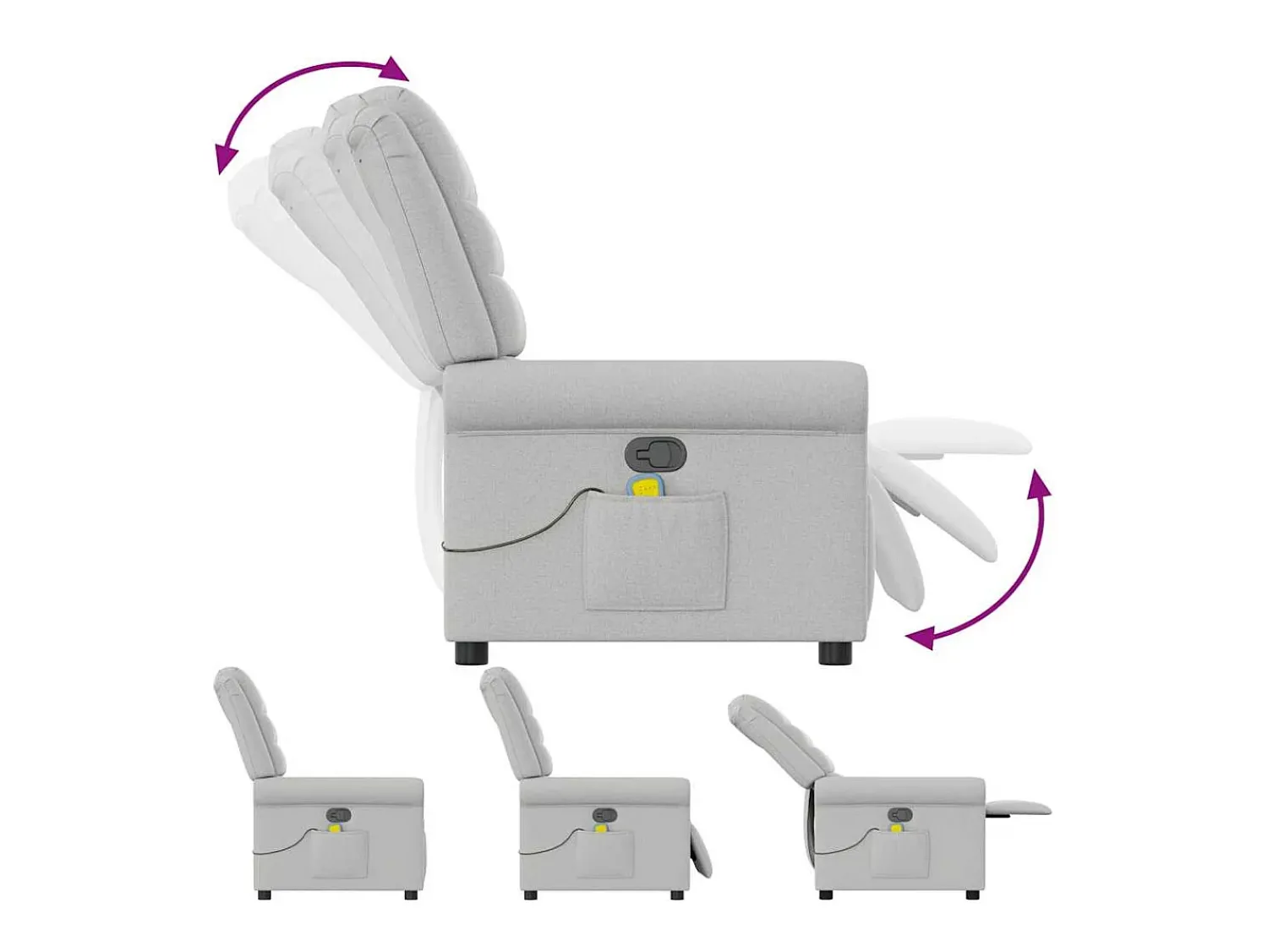 Poltrona* Cadeira de massagem reclinável tecido SHL758297 Cinzento