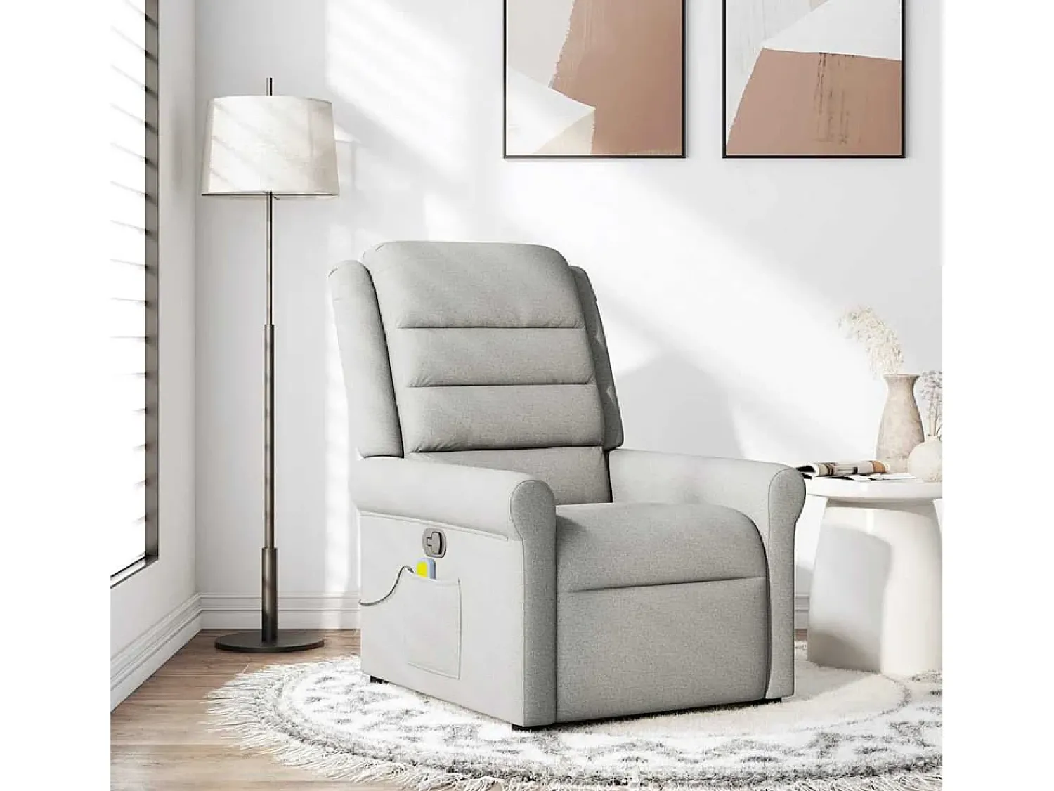 Poltrona* Cadeira de massagem reclinável tecido SHL758297 Cinzento
