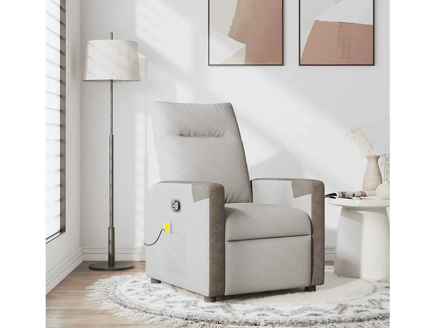 Poltrona| Cadeira de massagem reclinável tecido SHL318581 Cinzento