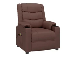 Poltrona*vidaxl Cadeira de massagens couro artificial Castanho