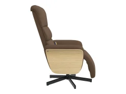 Poltrona* Cadeira de massagens reclinável com apoio de pés tecido SHL730640 Castanho