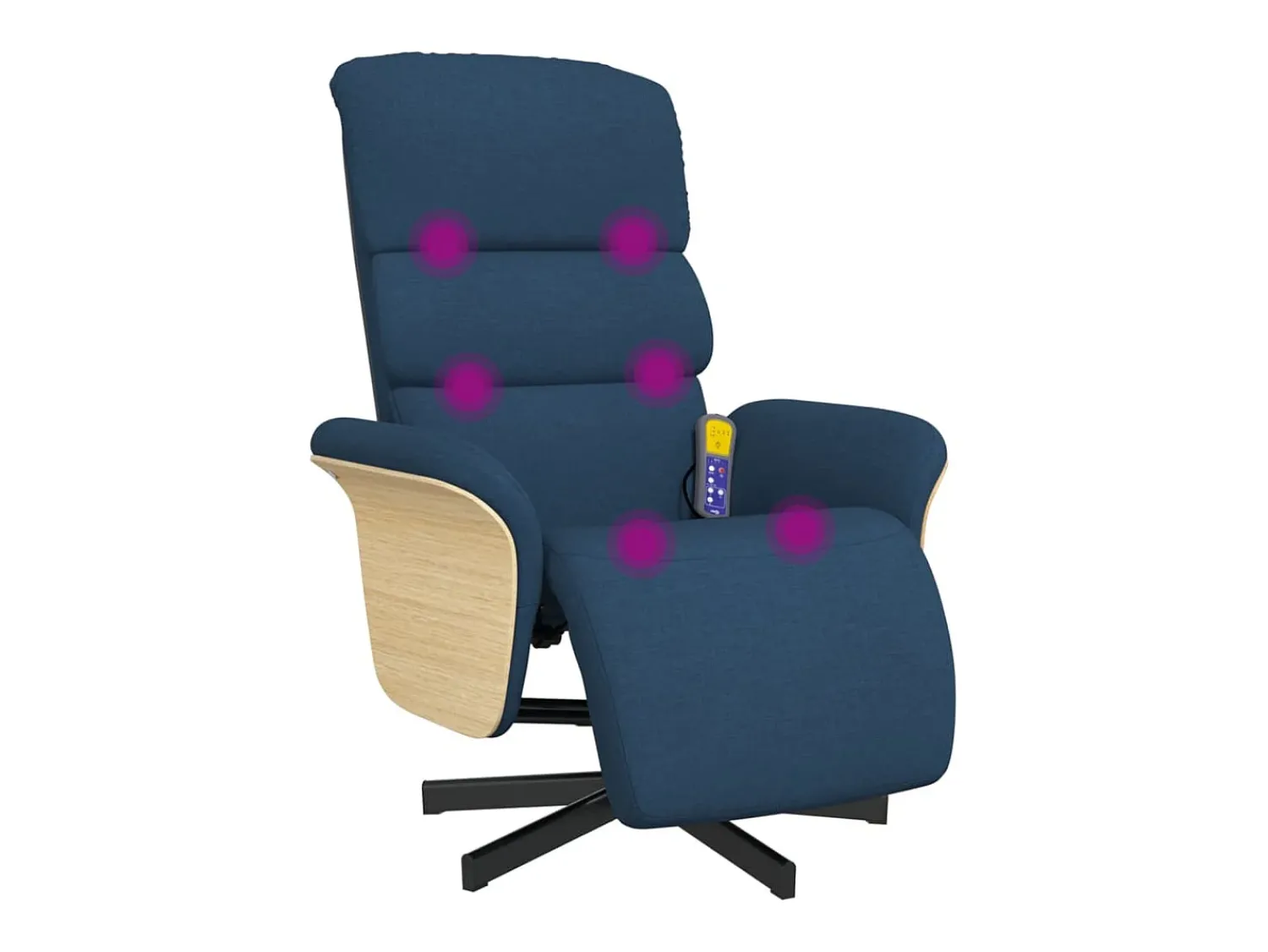 Poltrona| Cadeira de massagens reclinável com apoio de pés tecido SHL985306 Azul