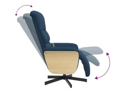 Poltrona| Cadeira de massagens reclinável com apoio de pés tecido SHL985306 Azul