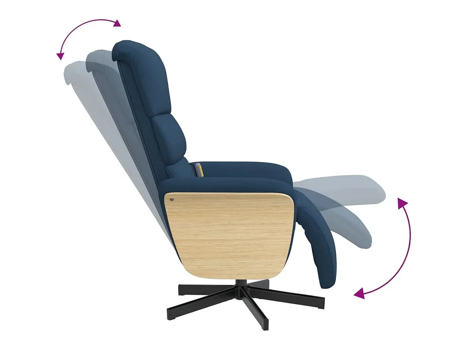 Poltrona| Cadeira de massagens reclinável com apoio de pés tecido SHL985306 Azul